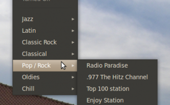 radio tray menu