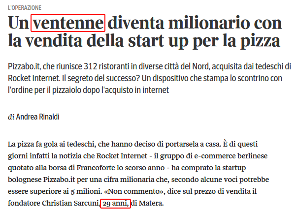Un ventenne diventa milionario con la vendita della start up per la pizza   Corriere.it